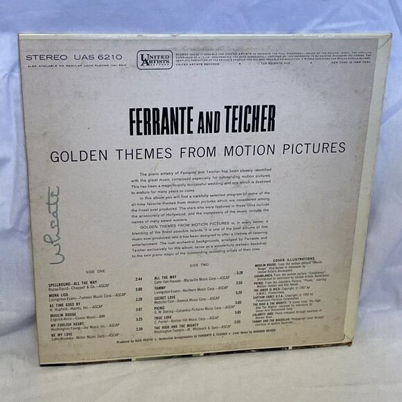 Golden Themes From Motion Pictures (Vinyl, 1962) United Artists UAS 6210 VG+ LP - Picture 3 of 10